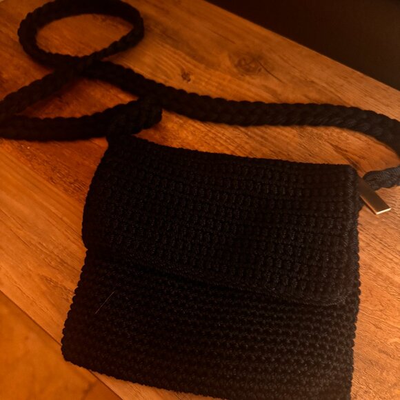 The Sak Navy Blue Crochet Crossbody Bag | Small Woven Purse with Braided Strap - Picture 2 of 6